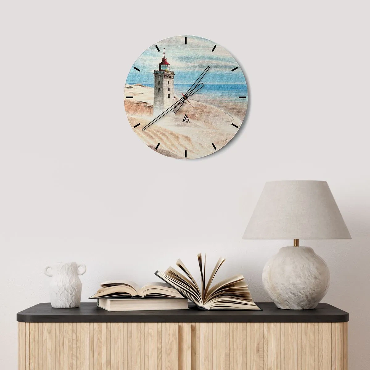 Wall clock - Clock on glass - Always Staring at the Sea - 40x40 cm