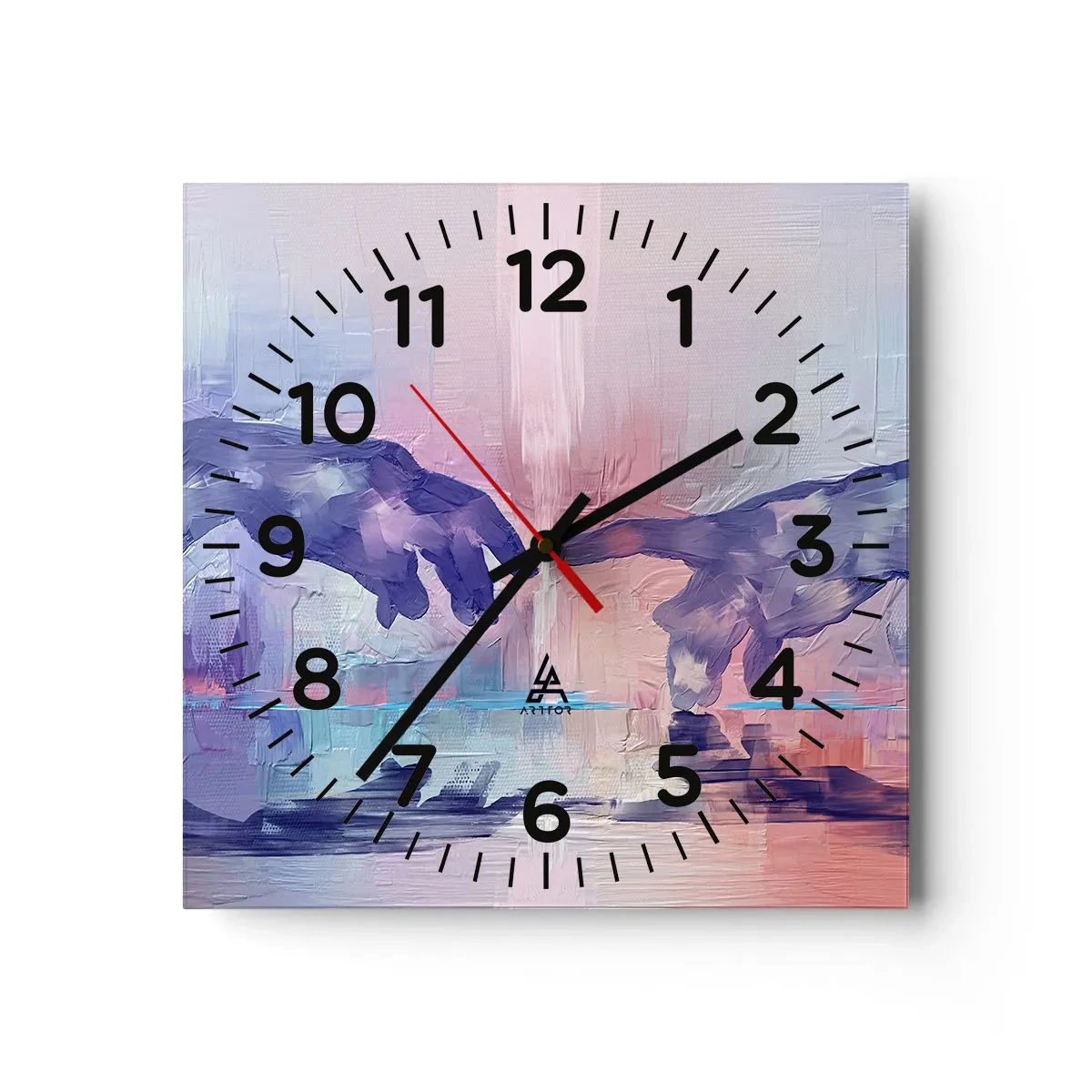 Wall clock - Clock on glass - Godly Spark of Life - 40x40 cm