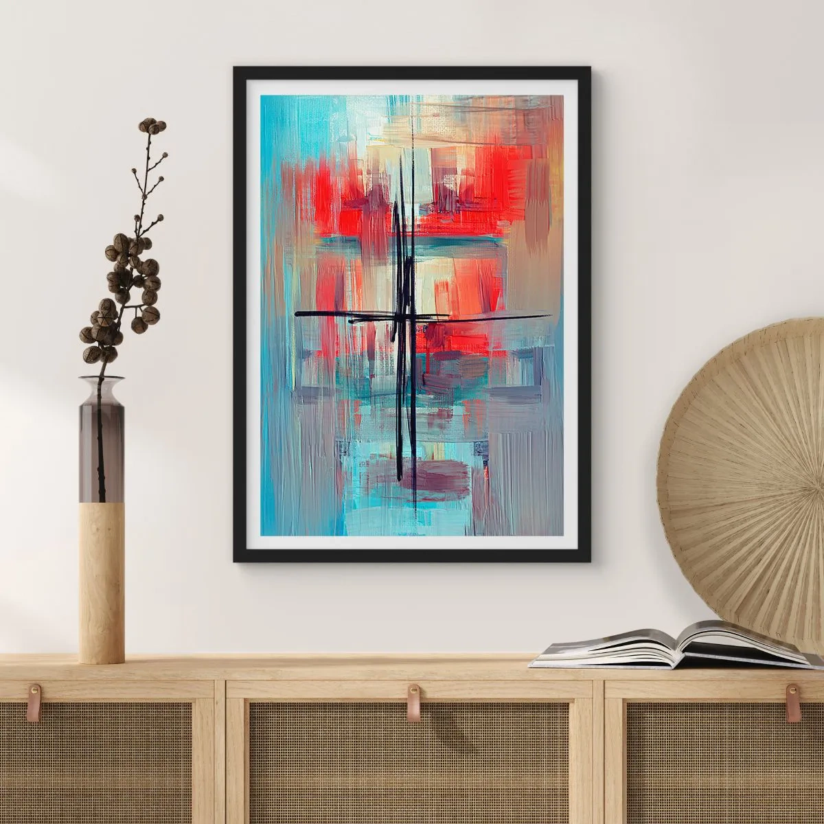 Poster in black frame - Landscape in a foreign Dimension - 70x100 cm