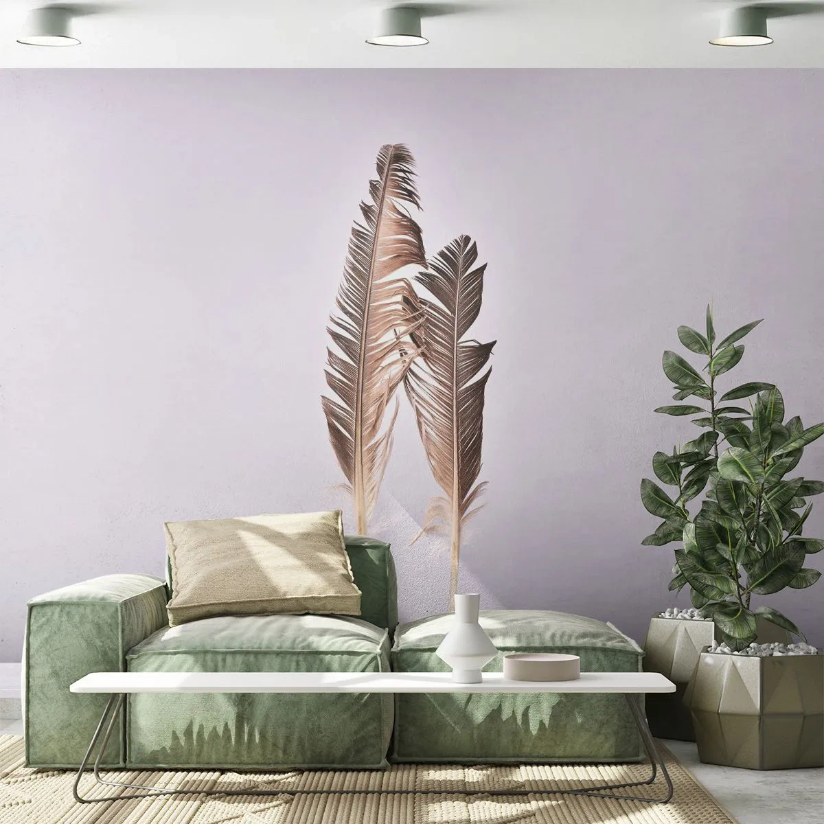 Photo Wallpaper Standard Eco - Against Nothingness - Bird feather, Piece, Graphics - 200x140 cm