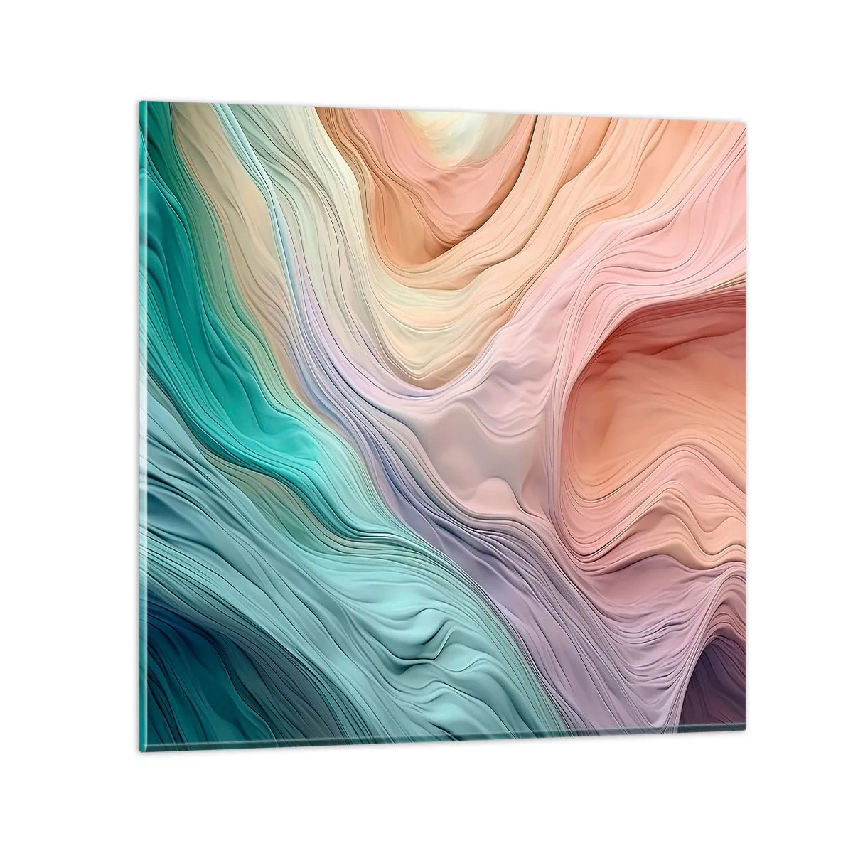 Glass picture - Rainbow Wave - 30x30 cm