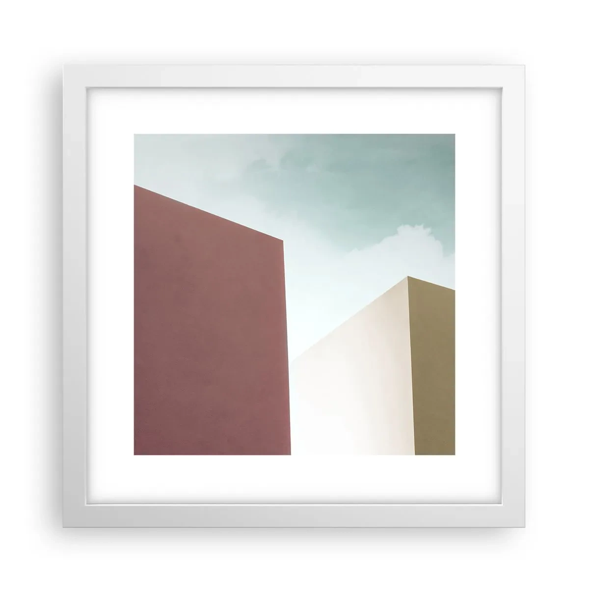 Poster in white frmae - Geometry of a Sunny summer - 30x30 cm