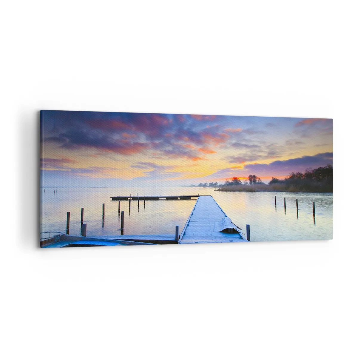 Canvas picture - Purple-Golden Peace - 120x50 cm