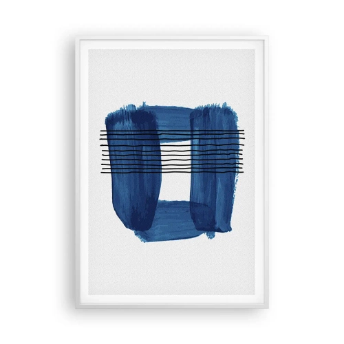 Poster in white frmae - Blue and Black Composition - 70x100 cm