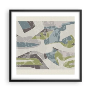 Poster in black frame - Composition with Window Pane - 50x50 cm