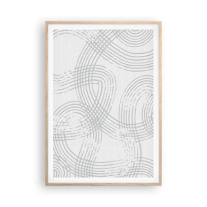 Poster in light oak frame - No Straight Line - 70x100 cm