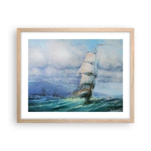 Poster in light oak frame - Happy Winds - 50x40 cm