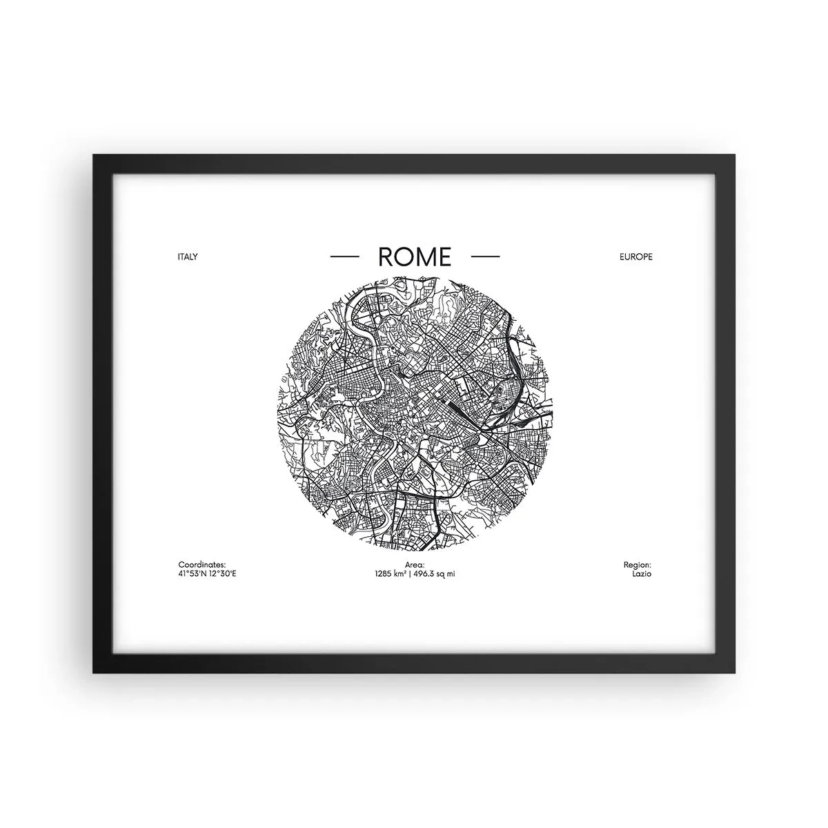 Poster in black frame - Anatomy of Rome - 50x40 cm