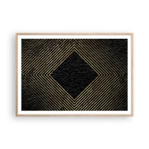 Poster in light oak frame - Geometry Glamour Style - 100x70 cm