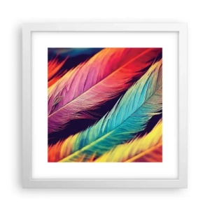 Poster in white frmae - Feathered Rainbow - 30x30 cm
