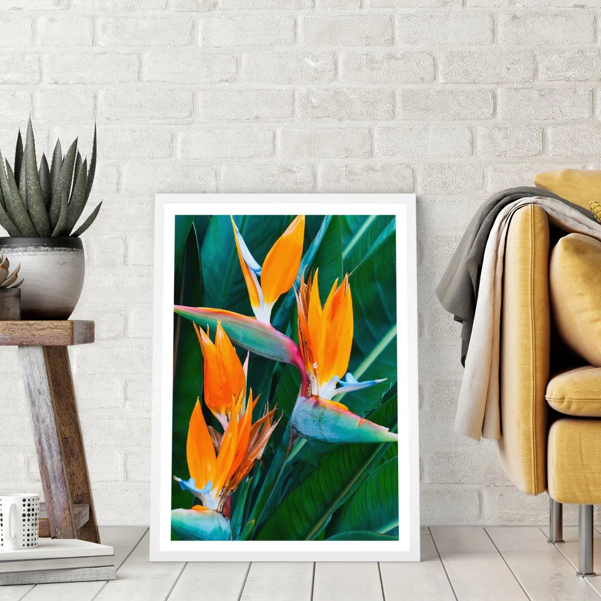 Poster in white frmae - Is It a Flower or a Bird? - 61x91 cm