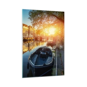 Glass picture - Morning in Amsterdam - 80x120 cm