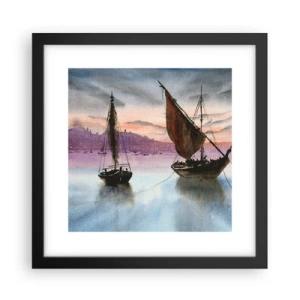 Poster in black frame - Evening at the Port - 30x30 cm
