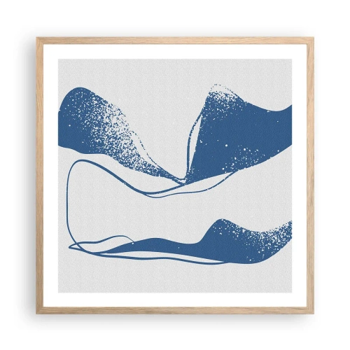 Poster in light oak frame - Abstract with Wings - 60x60 cm