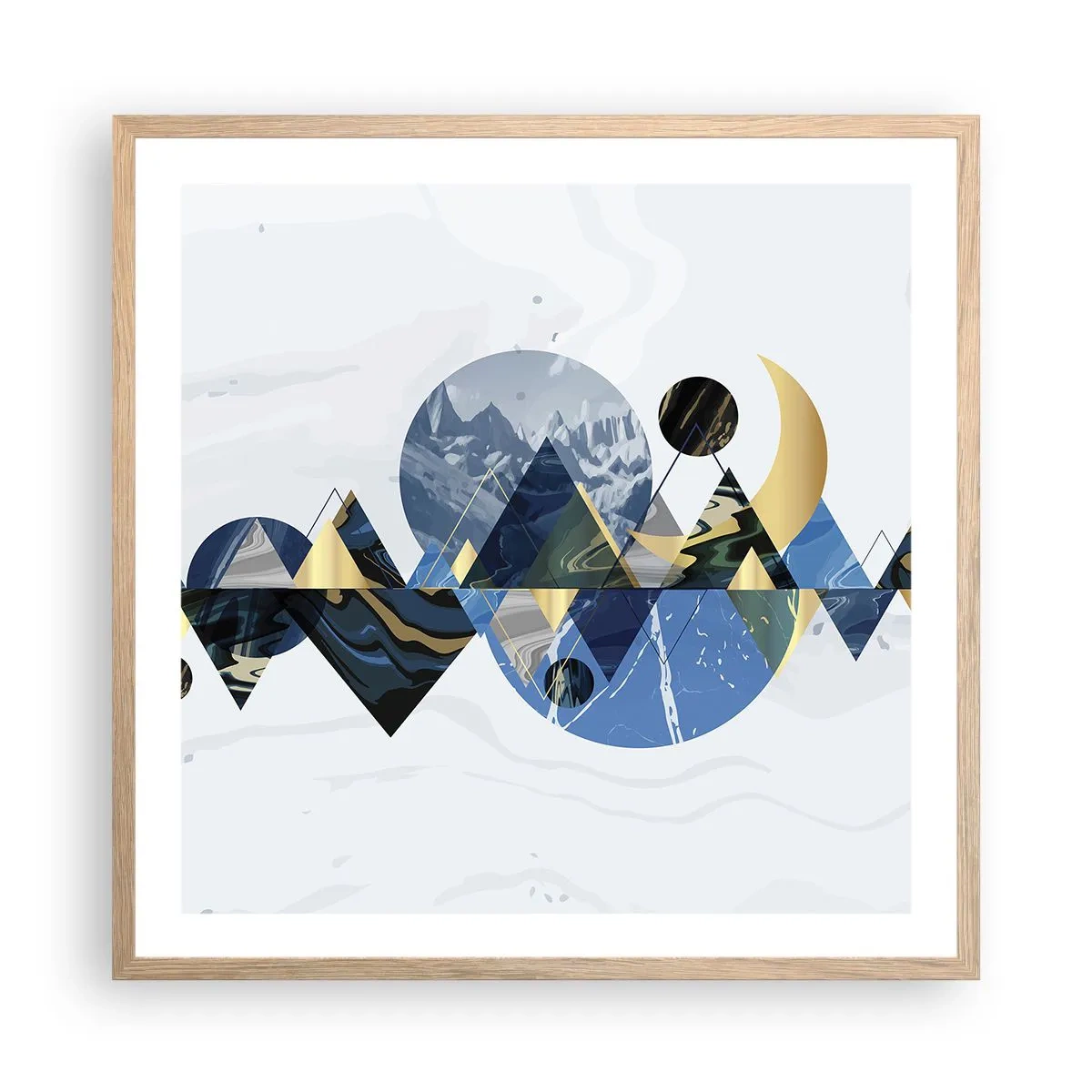 Poster in light oak frame - Geometrical Landscape - 60x60 cm