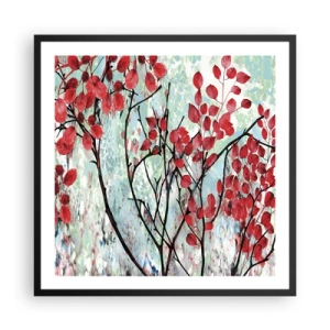 Poster in black frame - Tree in Scarlet - 60x60 cm