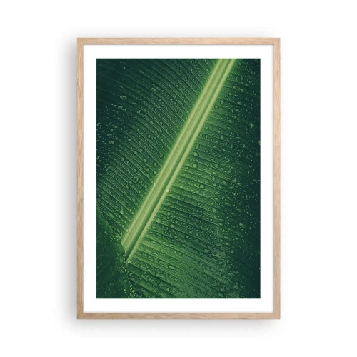 Poster in light oak frame - Structure of Green - 50x70 cm