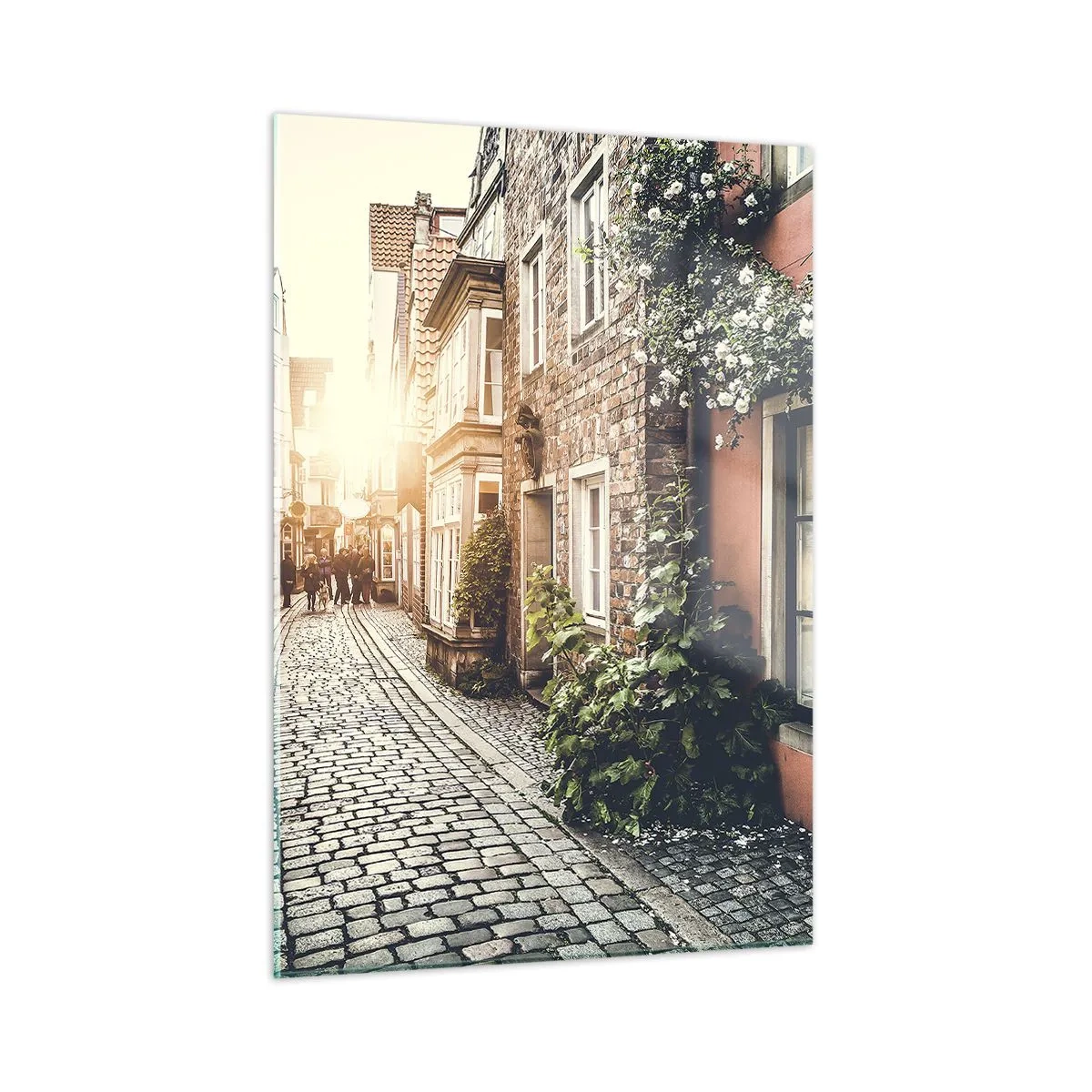 Glass picture - Rosy Alley in a Pink Glow - 50x70 cm