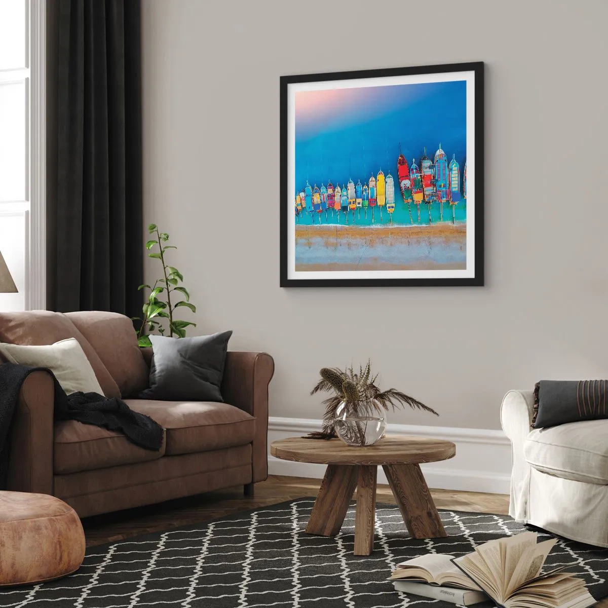 Poster in black frame - From Bird's Eye View - 30x30 cm
