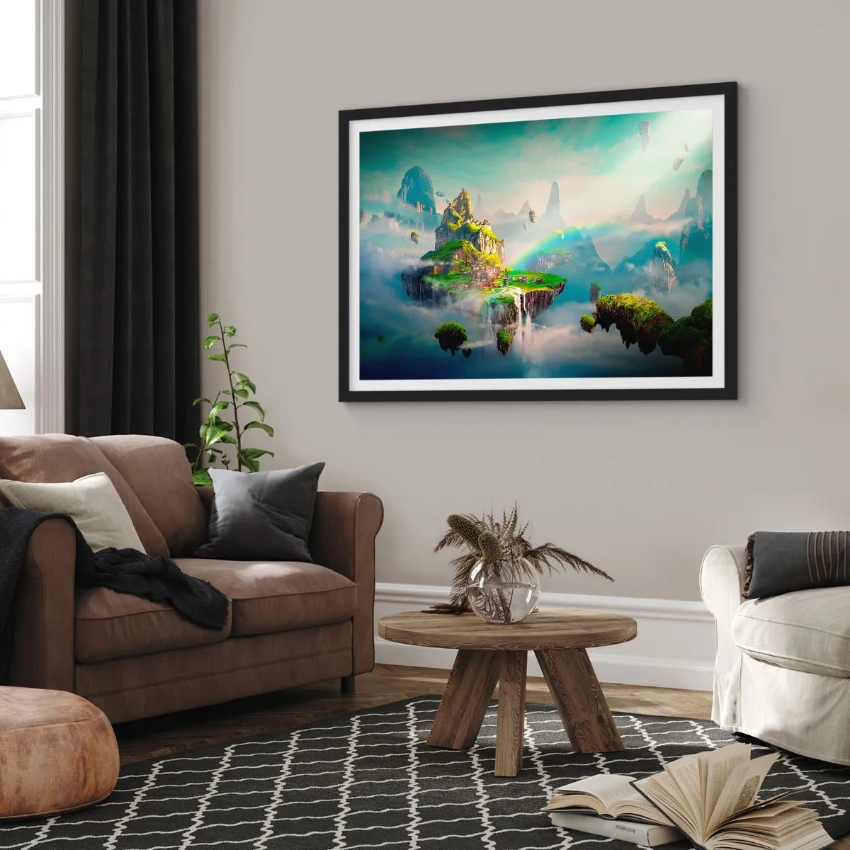 Poster in black frame - Internal Heaven - Happy Islands - 50x40 cm