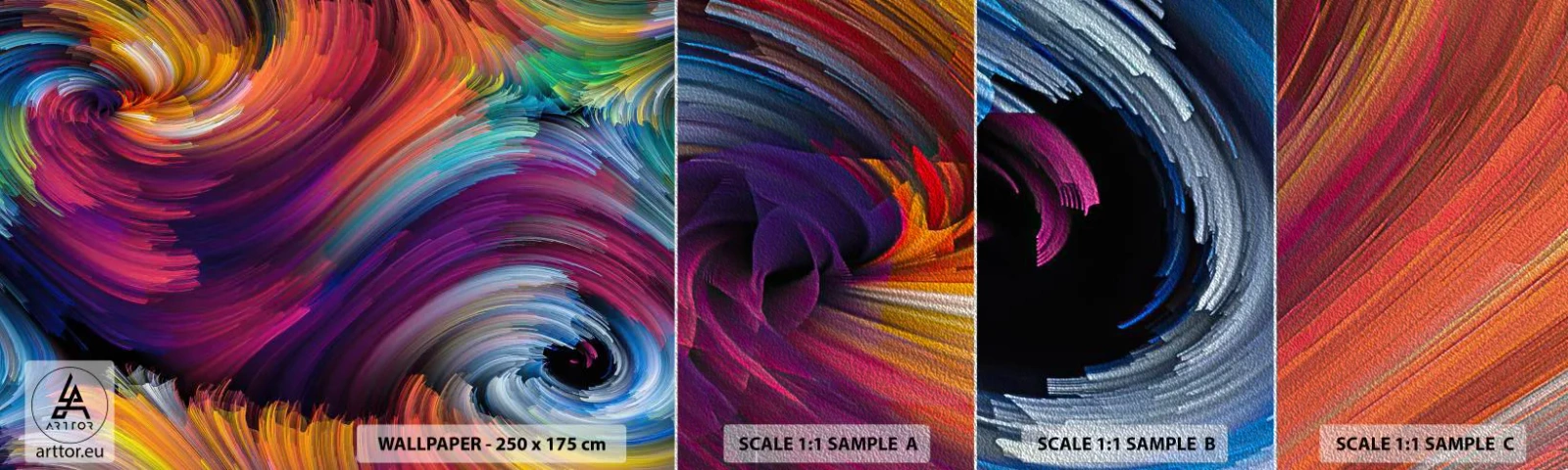 Photo Wallpaper Sample Premium Sand - Beginning of New World - Abstraction, Piece, Modern Pattern - 100x30 cm