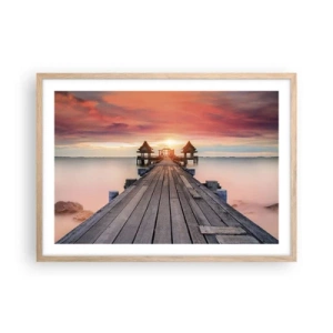 Poster in light oak frame - Sunset on the East - 70x50 cm