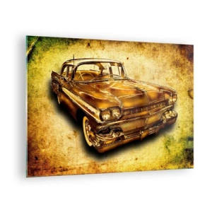 Glass picture - A vintage car with a vintage background - 70x50cm - Unfading Beauty of Classics - Modern wall decoration for the living room and bedroom ARTTOR
