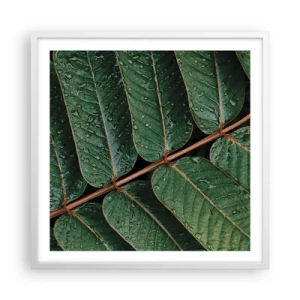 Poster in white frmae - In Green Rhythm - 60x60 cm