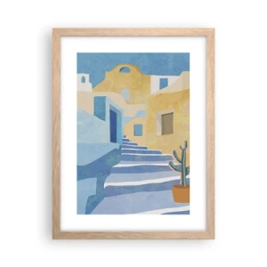 Poster in light oak frame - Day in an Arabic City - 30x40 cm