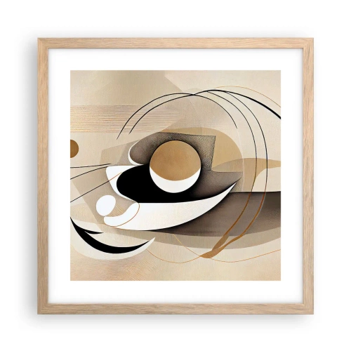 Poster in light oak frame - Composition -the Heart of Things - 40x40 cm