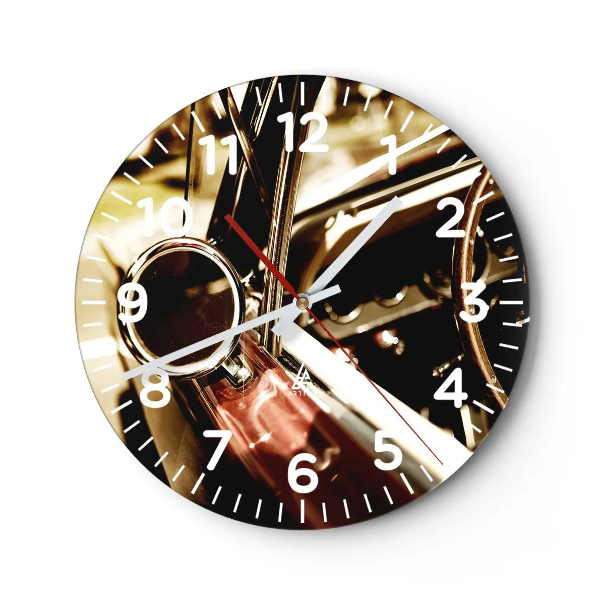 Wall clock - Clock on glass - Car with a Soul - 40x40 cm