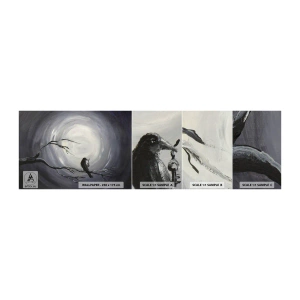 Photo Wallpaper Sample Standard Eco - Key to the Secret of the Night - Abstraction, Crow, Bird - 100x30 cm