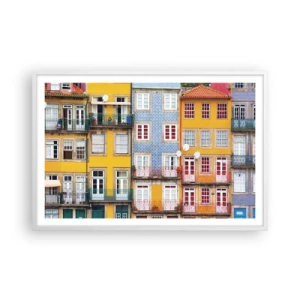 Poster in white frmae - Colours of Old Town - 91x61 cm