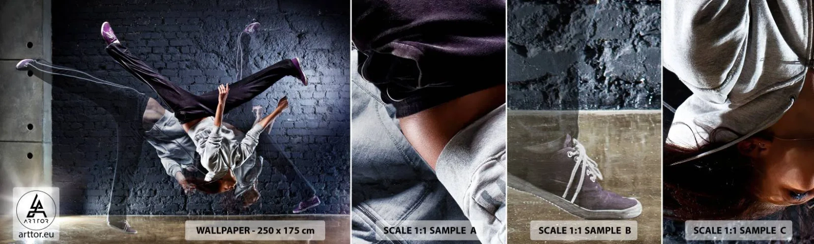 Photo Wallpaper Sample Self-Adhesive Deluxe Sticker - Street Star - Dance, People, Dancer - 100x30 cm