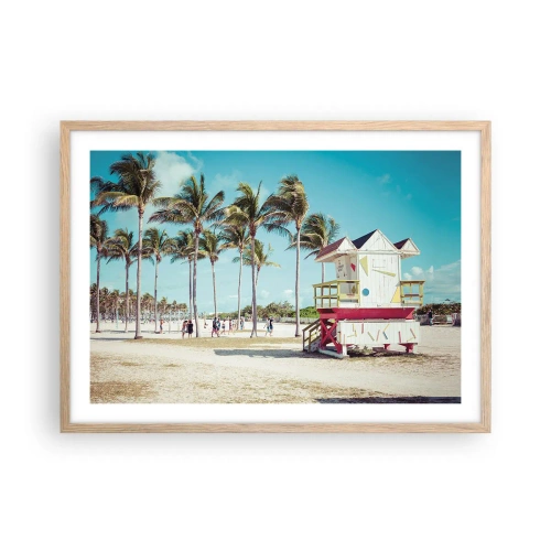 Poster in light oak frame - Beautiful Day before You - 70x50 cm