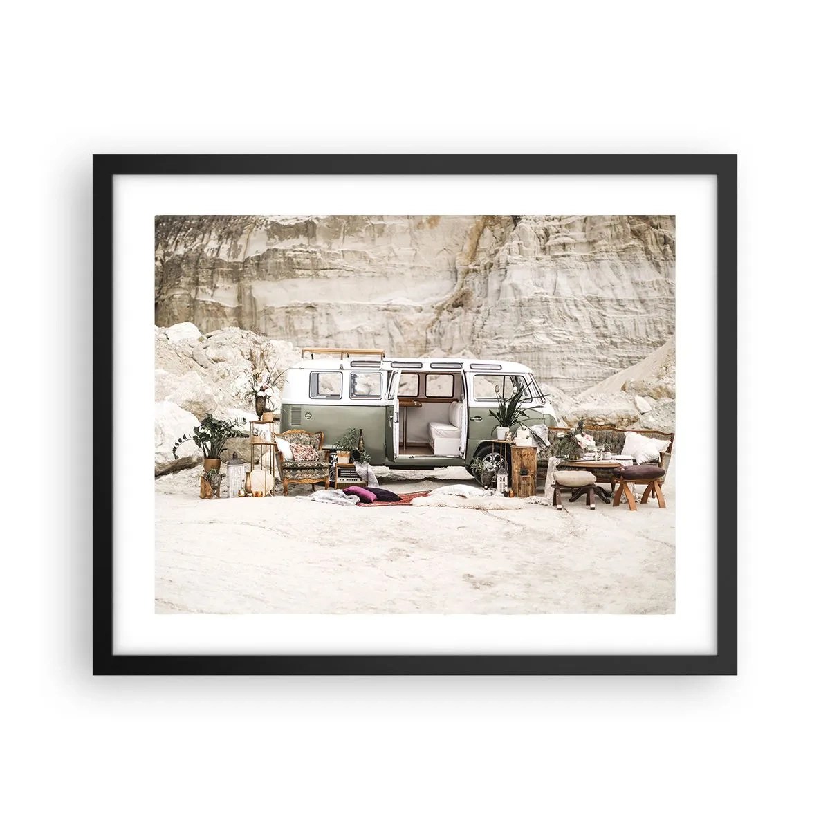 Poster in black frame - Time to Start the Trip - 50x40 cm