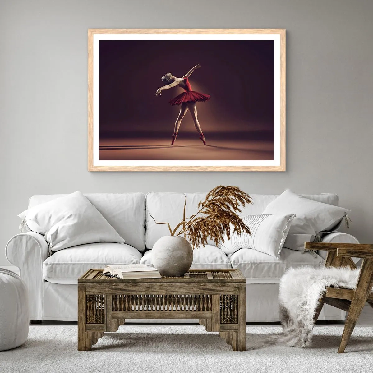 Poster in light oak frame - Prima Ballerina - 100x70 cm