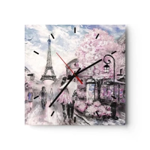 Wall clock - Clock on glass - If You Were To Fall In Love - 40x40 cm