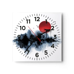 Wall clock - Clock on glass - Japanese View - 30x30 cm