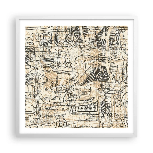 Poster in white frmae - Waiting to Be Decoded - 60x60 cm
