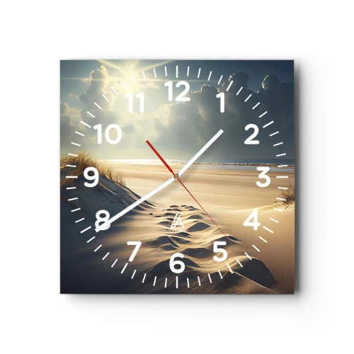 Wall clock - Clock on glass - Calming Landscape - 40x40 cm