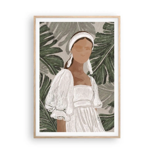 Poster in light oak frame - Exotic Portrait - 70x100 cm