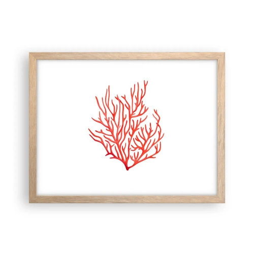Poster in light oak frame - Coral Filigree - 40x30 cm
