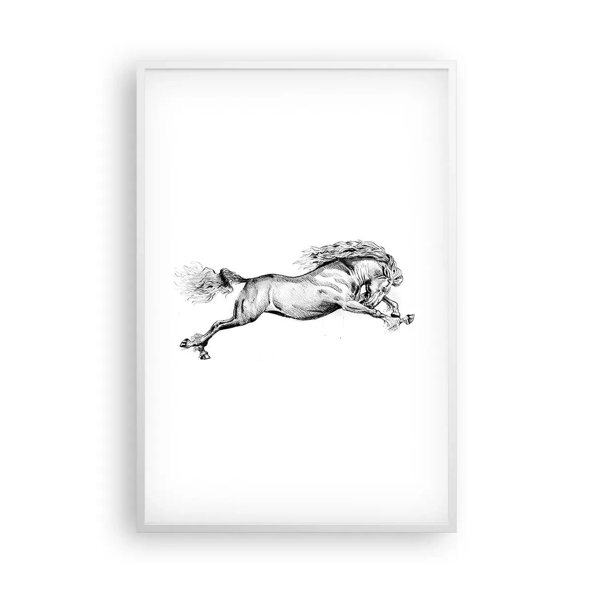 Poster in white frmae - Stopped at a Gallop - 61x91 cm