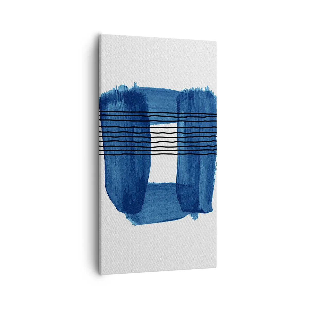 Canvas picture - Blue and Black Composition - 55x100 cm