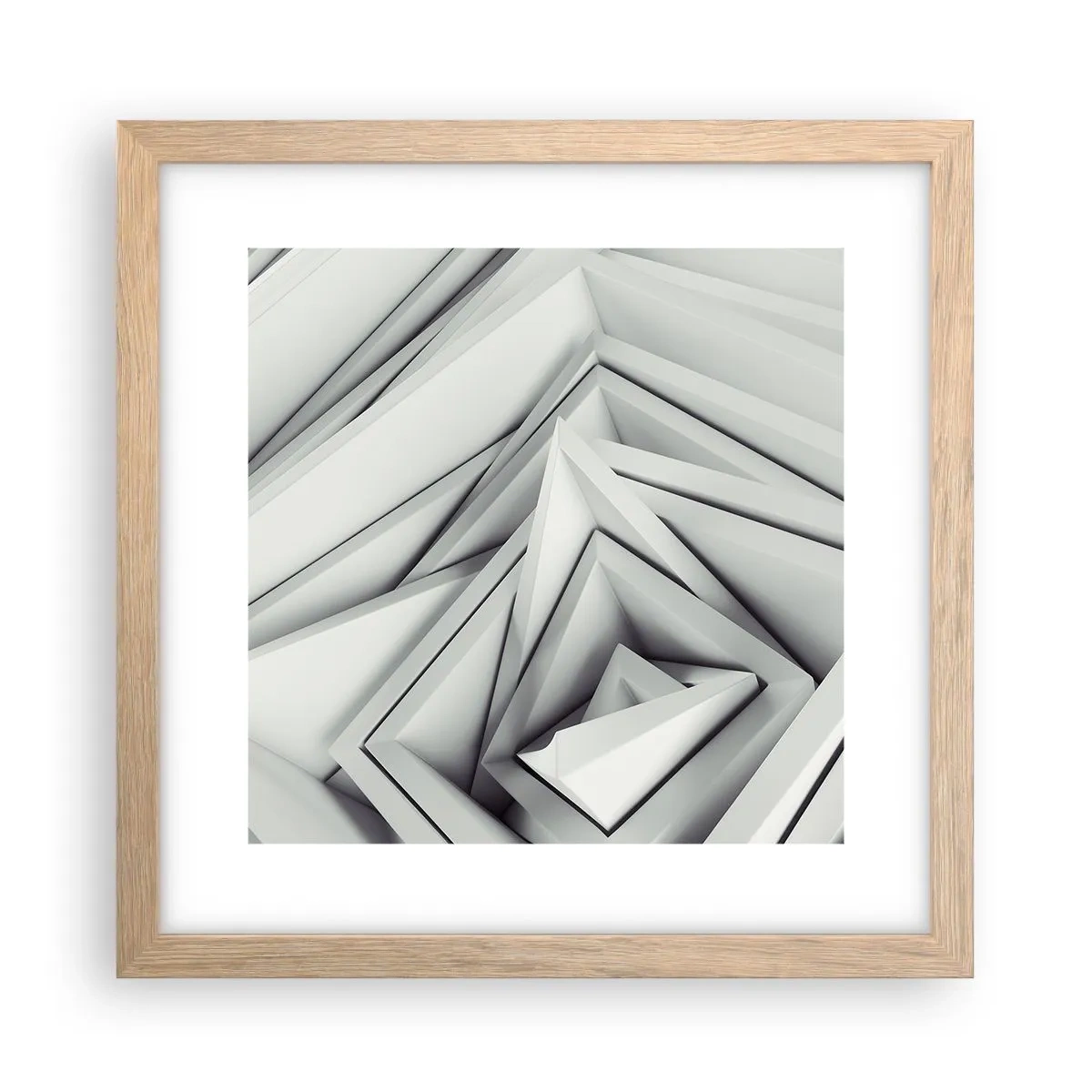 Poster in light oak frame - Acute Angles Budding - 30x30 cm