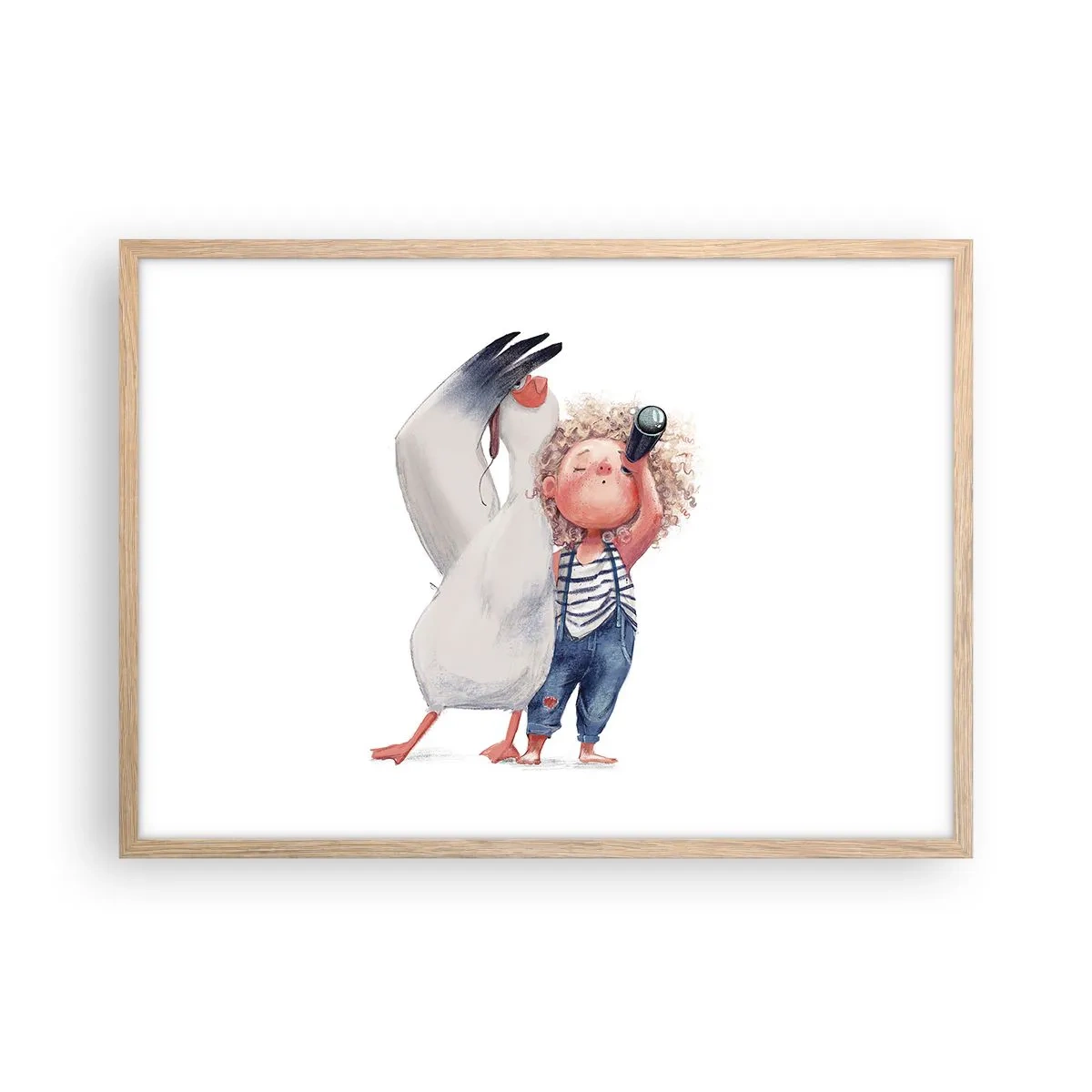 Poster in light oak frame - Plan of a Great Journey - 70x50 cm