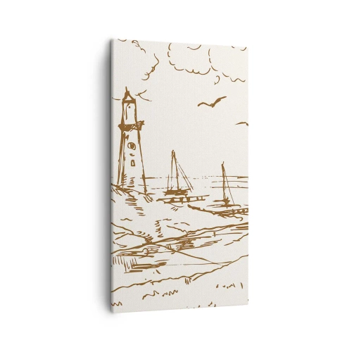 Canvas picture - Outline of a Summer Postcard - 45x80 cm