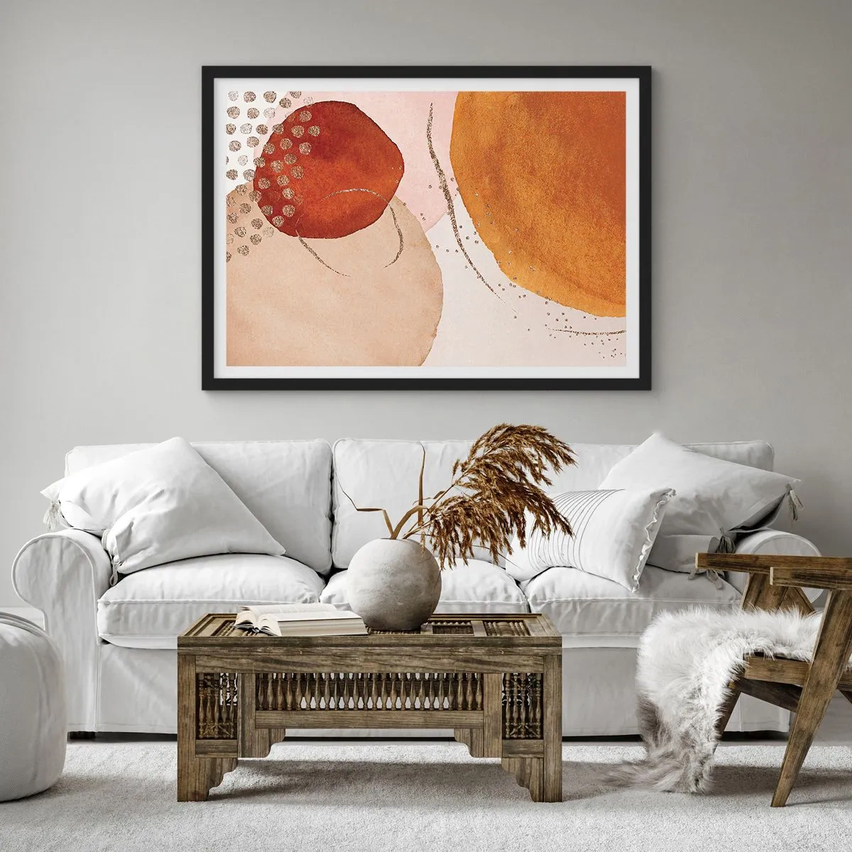 Poster in black frame - Roundness and Movement - 50x40 cm