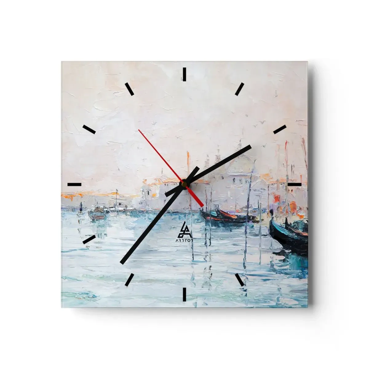 Wall clock - Clock on glass - Behind Water behind Fog - 30x30 cm